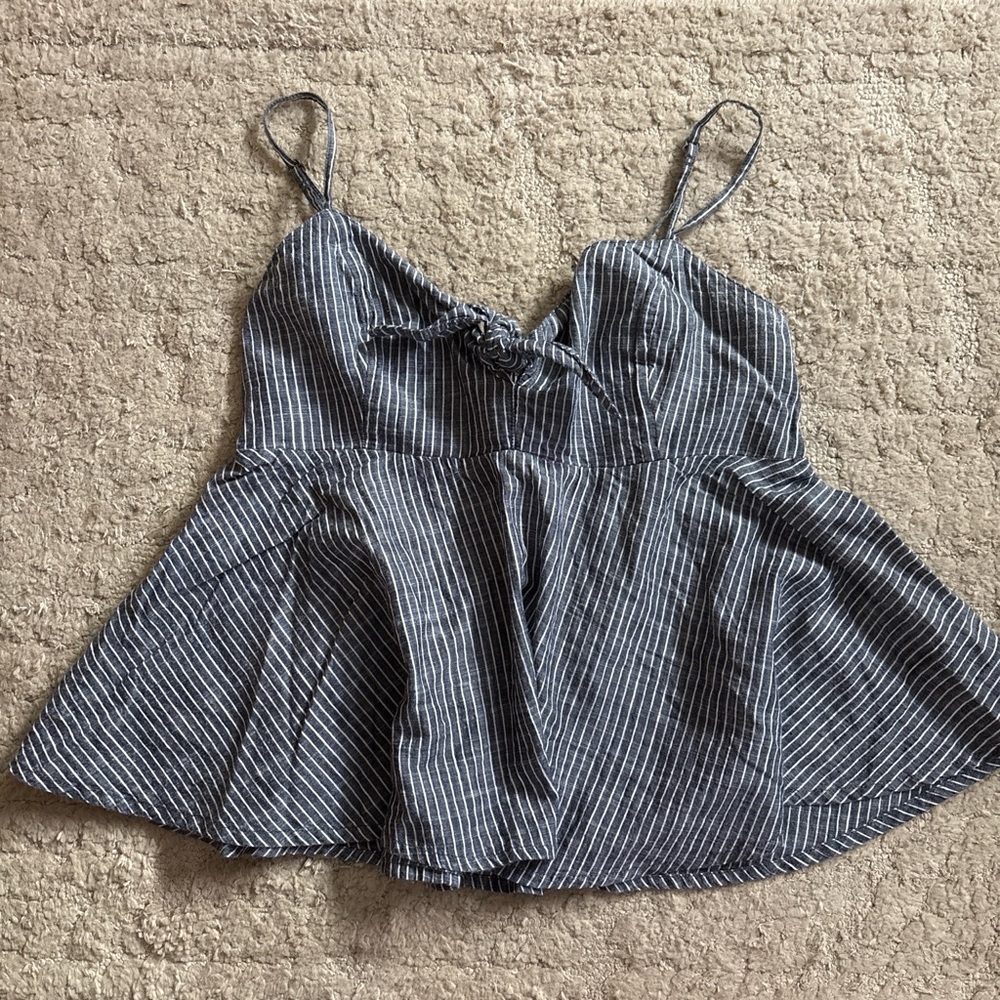 Striped Babydoll Spaghetti Strap Top
